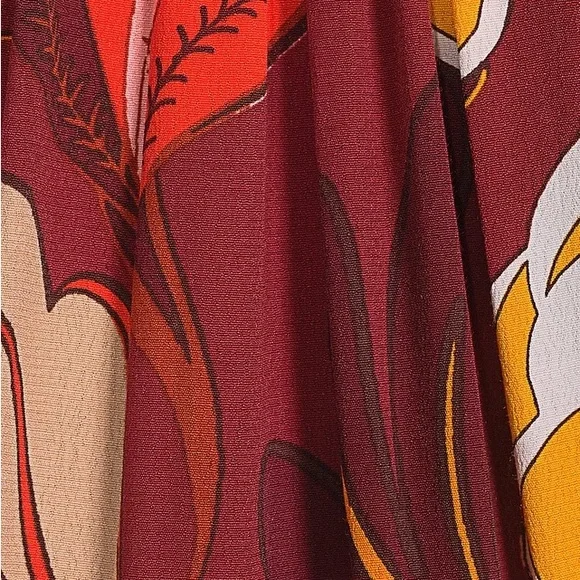 NWT Gibson Latimer Burgundy Floral Midi Dress - Picture 4 of 10